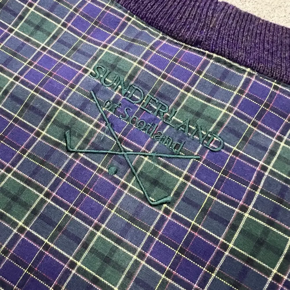 Vintage Sunderland Scotland Weatherbeater Golf Plaid Windbreaker Jacket L